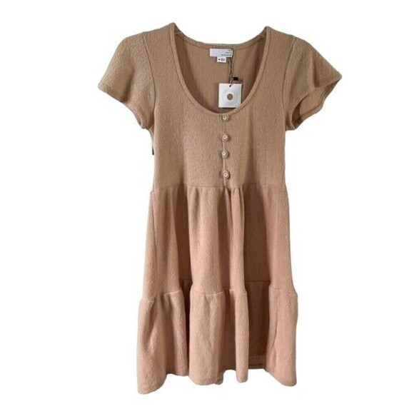 Ten Sixty Sherman Soft Camel Ribbed Dress Size Medium - Picture 1 of 5